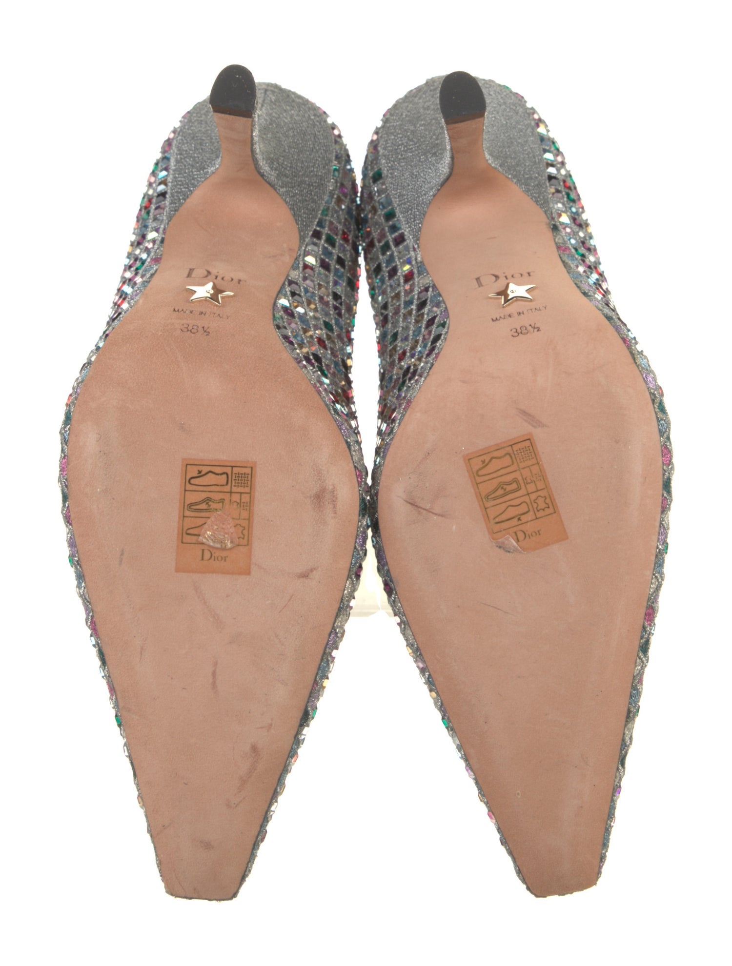 Christian Dior Satin Crystal Embellishments Pumps